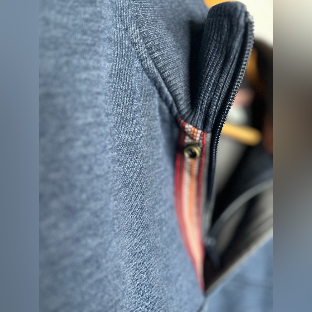 Orvis Men's Pullover Sweatshirt Fleece Lined Quarter Zip Outdoor Size L Blue - Picture 5 of 15
